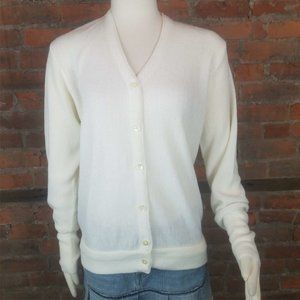 VTG Lady Pickering Kimburton Women's Cardigan Sweater Ivory Lightweight  Size XL